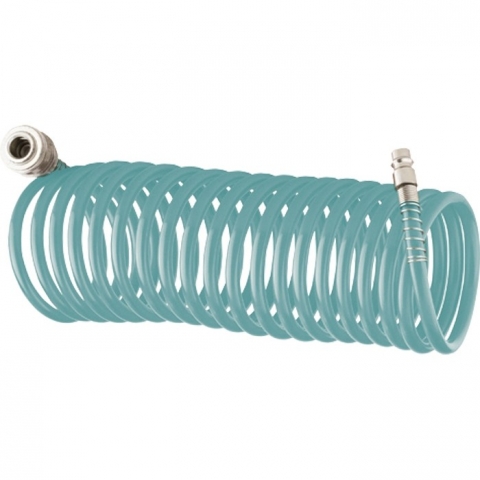 products/Полиуретановый спиральный шланг профессиональный BASF, 15 м, с быстросъемными соединением Stels, арт. 57009