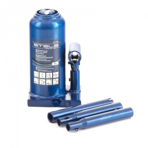 products/Домкрат гидравлический бутылочный телескопический, 4 т, h подъема 190-480 мм Stels, арт. 51140