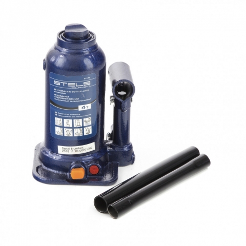 products/Домкрат гидравлический бутылочный телескопический, 4 т, подъем 170-420 мм Stels, арт. 51145