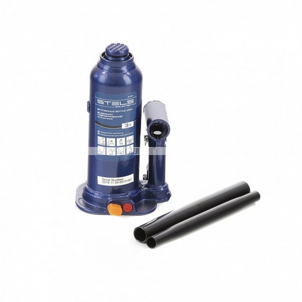 Домкрат гидравлический бутылочный, 3 т, h подъема 188-363 мм, в пластиковом кейсе Stels, арт. 51173