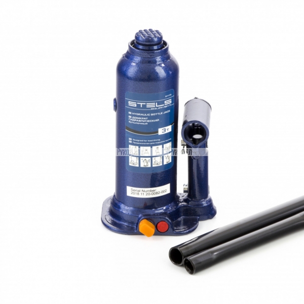 Домкрат гидравлический бутылочный, 4 т, h подъема 188-363 мм, в пластиковом кейсе Stels, арт. 51174