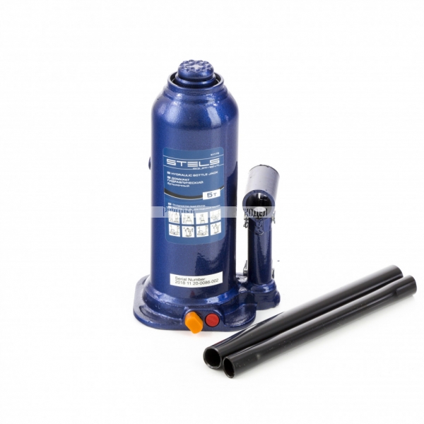 Домкрат гидравлический бутылочный, 5 т, h подъема 207-404 мм, в пластиковом кейсе Stels, арт. 51175