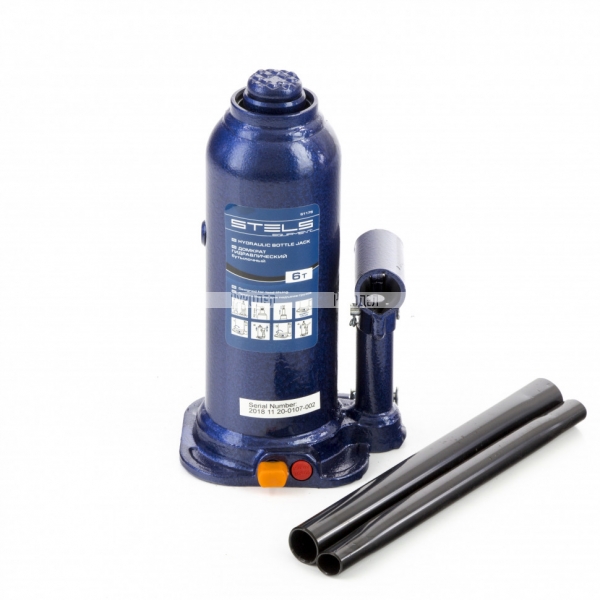 Домкрат гидравлический бутылочный, 6 т, h подъема 207-404 мм, в пластиковом кейсе Stels, арт. 51176
