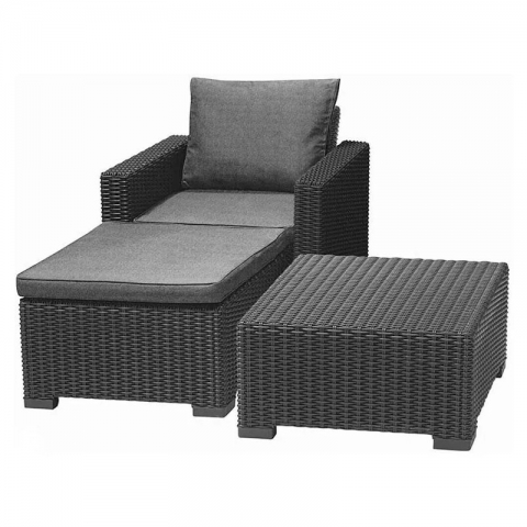products/Комплект садовой мебели Allibert Moorea кресло + столик + пуфик (17200418) графит, 262962