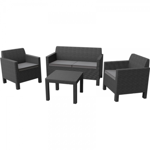 products/Комплект мебели Allibert Orlando set with small  table (17202809) графит, 226515