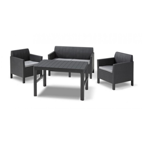 products/Комплект мебели Allibert Orlando set + Lyon wicker table (17204944) графит, 232295