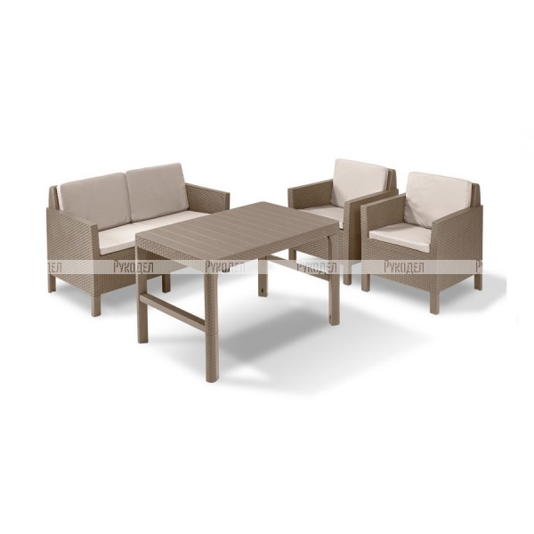 Комплект мебели Allibert Orlando set + Lyon wicker table (17204944) капучино, 232297