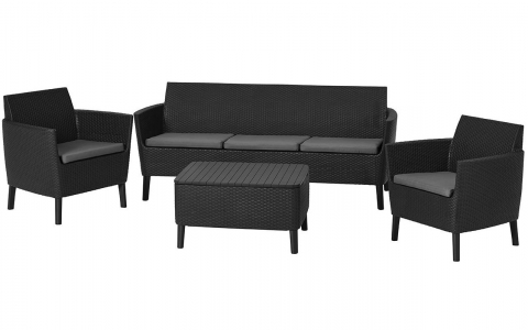 products/Комплект мебели Allibert Salemo 3 seater set (17205990) графит, 253239