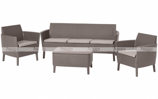 Комплект мебели Allibert Salemo 3 seater set (17205990) капучино, 253237