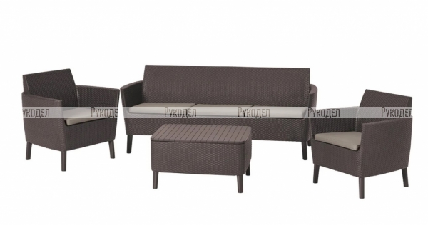 Комплект мебели Allibert Salemo 3 seater set (17205990) коричневый, 253240