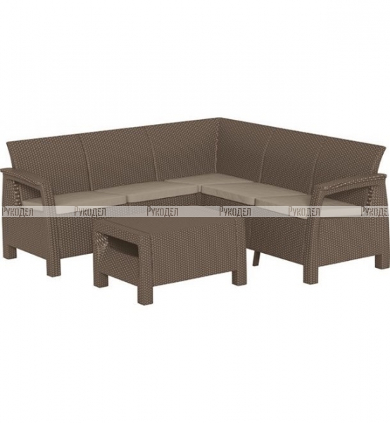 Комплект мебели угловой Keter Corfu Relax set (17202123) капучино, 227845