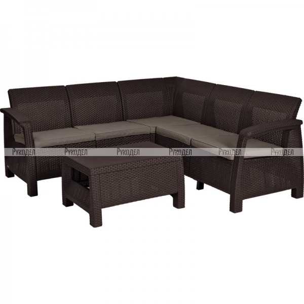 Комплект мебели угловой Keter Corfu Relax set (17202123) коричневый, 227815