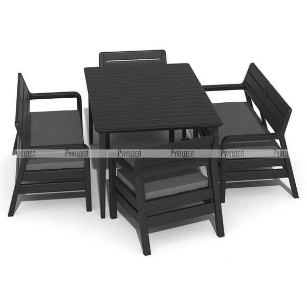 Комплект садовой мебели Keter Delano set with Lima table 160 (17205371) графит, 233328L