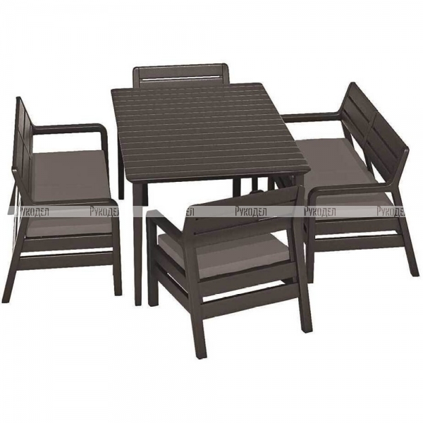 Комплект садовой мебели Keter Delano set with Lima table 160 (17205371) коричневый, 235952