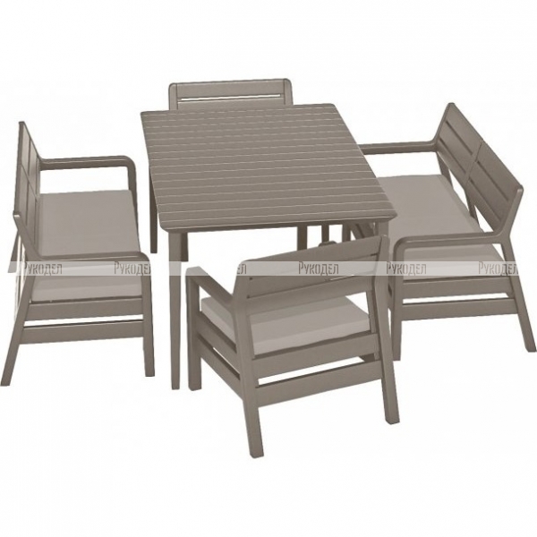 Комплект садовой мебели Keter Delano set with Lima table 160 (17205371) капучино, 233329