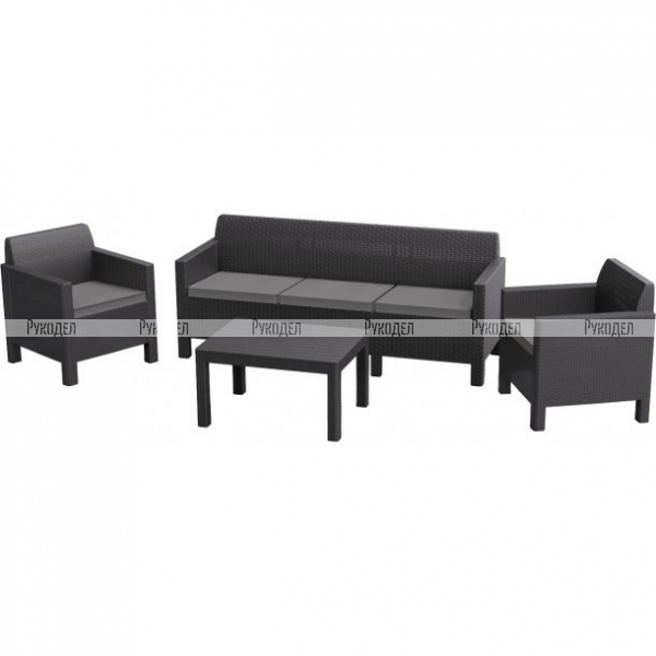 Комплект мебели Keter Orlando Set with 3 seat sofa (17202802), графит 226512