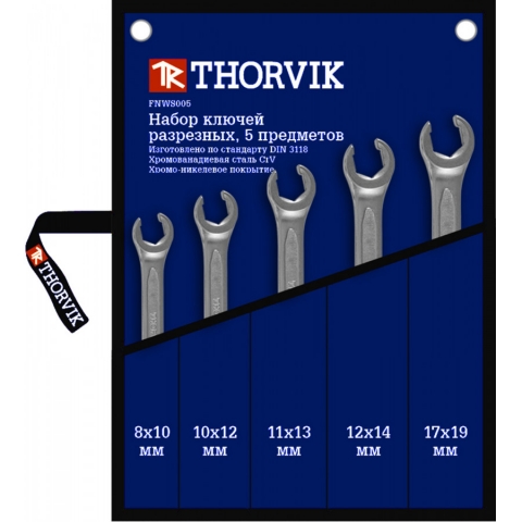 products/Набор ключей разрезных в сумке Thorvik 8-19 мм 5 предметов арт. FNWS005