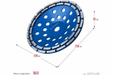 Двухрядная алмазная чашка ЗУБР Профессионал 230 мм 33372-230_z01