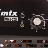 Аппарат инверторный дуговой сварки MMA-220L, 220 А, ПВ60%, диаметр электрода 1.6-5.0 мм MTX, арт. 94385
