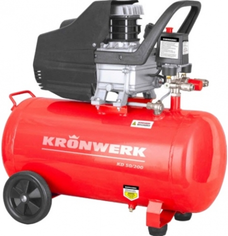products/Компрессор воздушный KD 50/200, 1,5 кВт, 198 л/мин, 50 л, Kronwerk, 58043