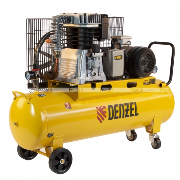 Компрессор воздушный, ременный привод BCI4000-T/100, 4.0 кВт, 100 литров, 690 л/мин Denzel, арт. 58123