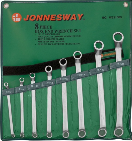 products/Набор ключей гаечных накидных изогнутых 75° в сумке, 6-22 мм, 8 предметов Jonnesway W23108S