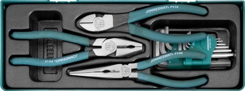 products/Набор шарнирно-губцевого инструмента, 3 предмета с набором ключей торцевых Н1,5-Н10 мм, 9 предметов в ложементе P018SP1 