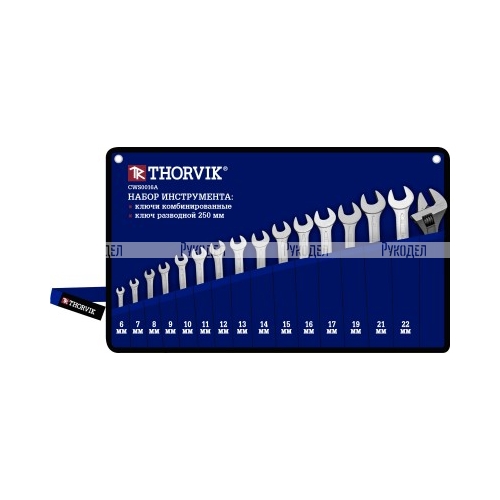 Набор комбинированных ключей Thorvik CWS0016A 6-22 мм