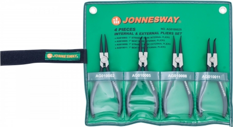 products/Универсальный набор щипцов для стопорных колец "разжим и сжим" 7", 4 предмета Jonnesway арт. AG010002S