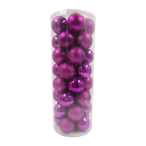 products/Набор ёлочных шаров, пластик, фиолетовый микс, 40 шт. в упаковке, Winter Glade, арт. 60140G219