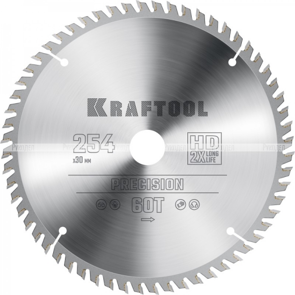 Диск пильный по дереву KRAFTOOL ″PRECISION″ 254х30мм 60Т, арт. 36952-254-30