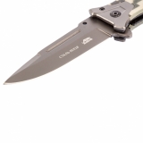 Нож туристический, складной, 220/90 мм, система Liner-Lock, с накладкой G10 на руке, стеклобой Барс, арт. 79202