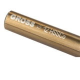 Сверло спиральное по металлу, 12 мм, HSS-Co GROSS, арт. 72354