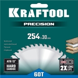 Диск пильный по дереву KRAFTOOL ″PRECISION″ 254х30мм 60Т, арт. 36952-254-30