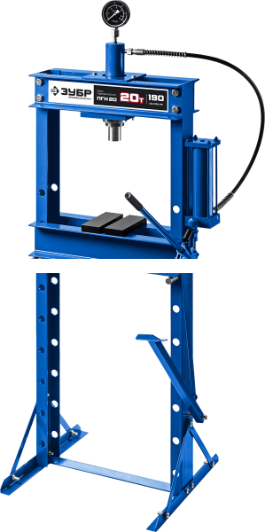 ЗУБР ПГН-20 20т пресс гидравлический с гидронасосом и манометром, Профессионал 43072-20