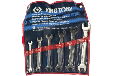 products/Набор рожковых ключей, 8-19 мм, 6 предметов KING TONY 1106MR01