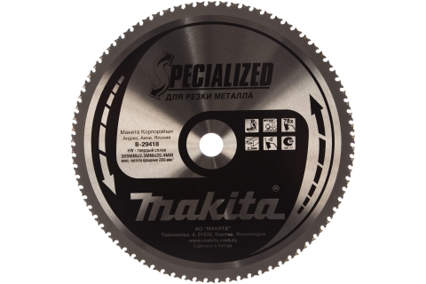 products/Диск по металлу пильный Makita 305мм*25.4мм 78 зуб B-29418 арт. 175157