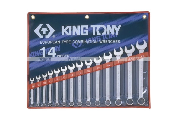 Набор комбинированных ключей KING TONY 5/16"-1-1/4" 14 предметов 1214SR
