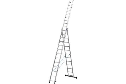 products/Лестница СИБИН универсальная,трехсекционная со стабилизатором, 13 ступеней арт. 38833-13