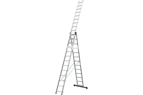 Лестница СИБИН универсальная,трехсекционная со стабилизатором, 13 ступеней арт. 38833-13