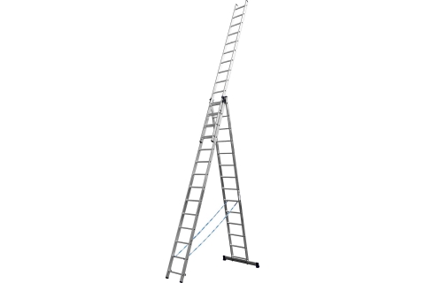 products/Лестница СИБИН универсальная,трехсекционная со стабилизатором, 14 ступеней арт. 38833-14 