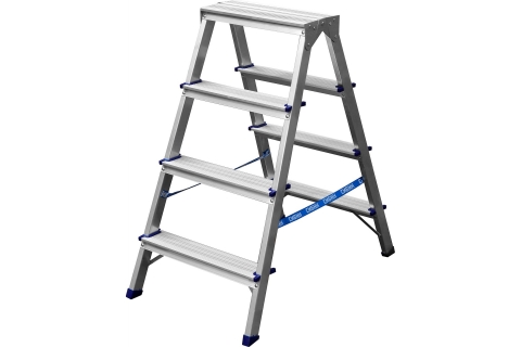 products/Лестница-стремянка двухсторонняя алюминиевая, СИБИН 38825-04, 4 ступени арт. 38825-04