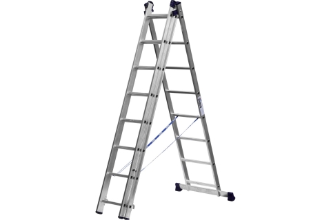 products/Лестница СИБИН универсальная, трехсекционная со стабилизатором, 8 ступеней арт. 38833-08