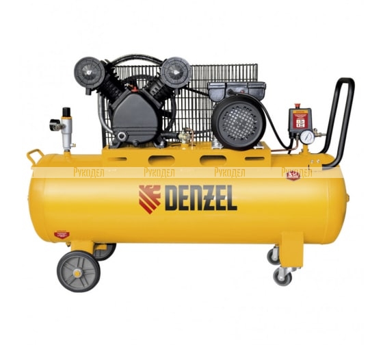 Компрессор DRV2200/100 масляный ременный 10 бар произв. 440 л/м мощность 2,2 кВт// Denzel арт.58088