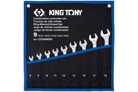 products/Набор комбинированных ключей KING TONY 8-19 мм, чехол из теторона, 9 предметов 12D09MRN