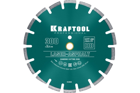 products/LASER-ASPHALT 300 мм, диск алмазный отрезной по асфальту, KRAFTOOL, 36687-300