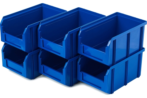 products/Пластиковый ящик Стелла-техник V-2-К6-синий , 234х149х120мм, комплект 6 штук