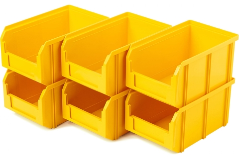 products/Пластиковый ящик Стелла-техник V-2-К6-желтый , 234х149х120мм, комплект 6 штук