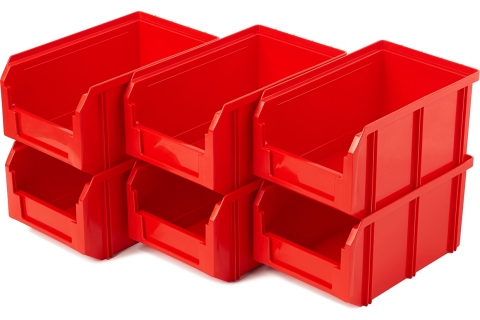 products/Пластиковый ящик Стелла-техник V-2-К6-красный , 234х149х120мм, комплект 6 штук