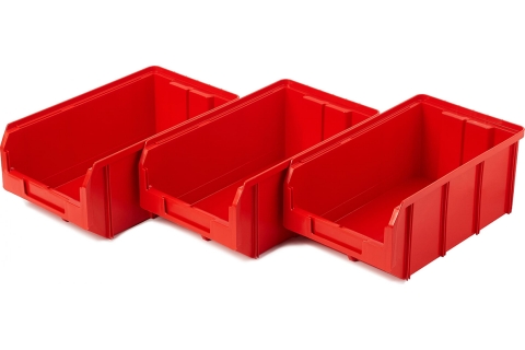 products/Пластиковый ящик Стелла-техник V-3-К3-красный , 342х207х143мм, комплект 3 штуки